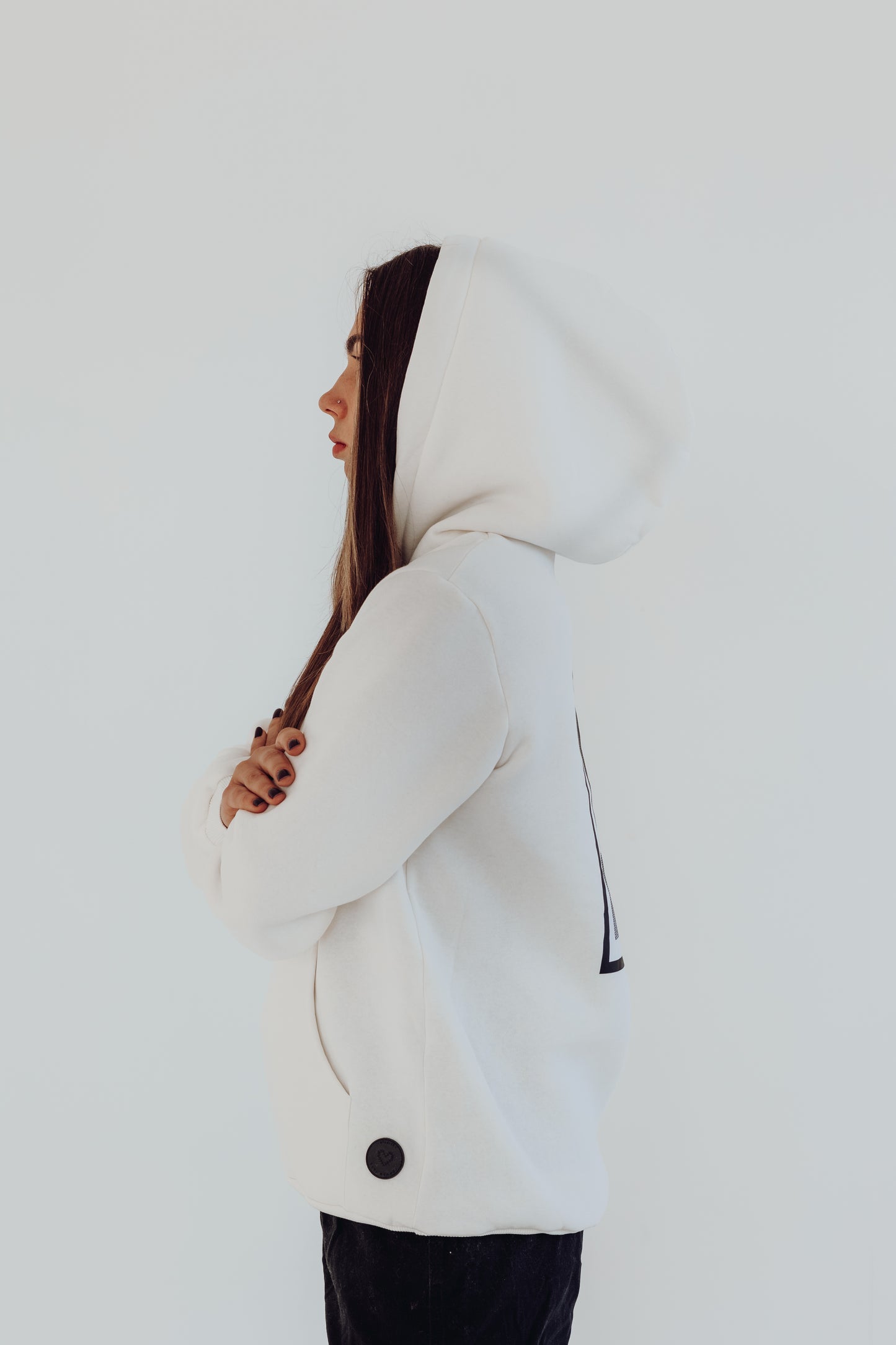 White hoodie "Tu esi mans MIERS"