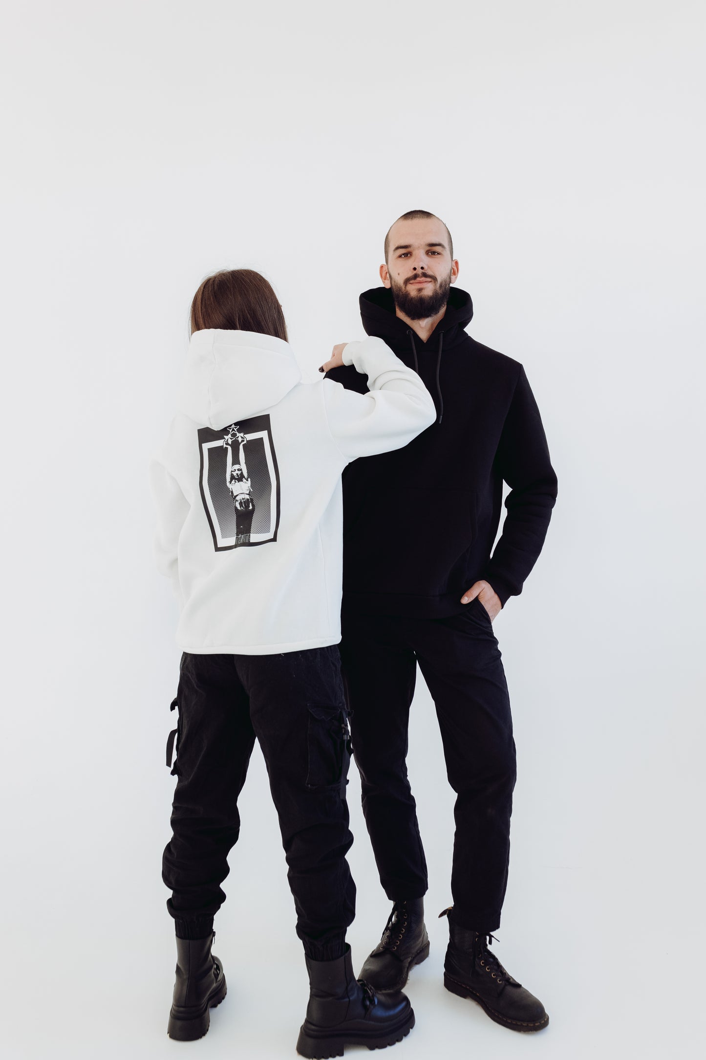 White hoodie "Tu esi mans MIERS"