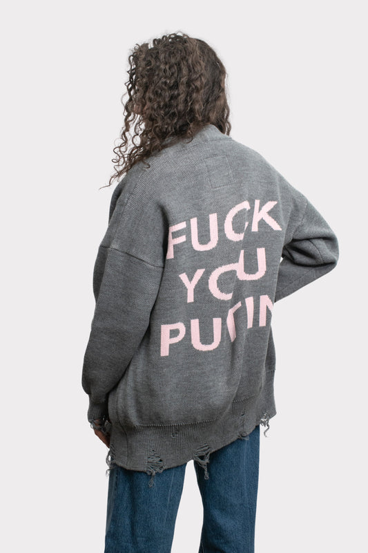 Cardigan "F*ck you Putin"